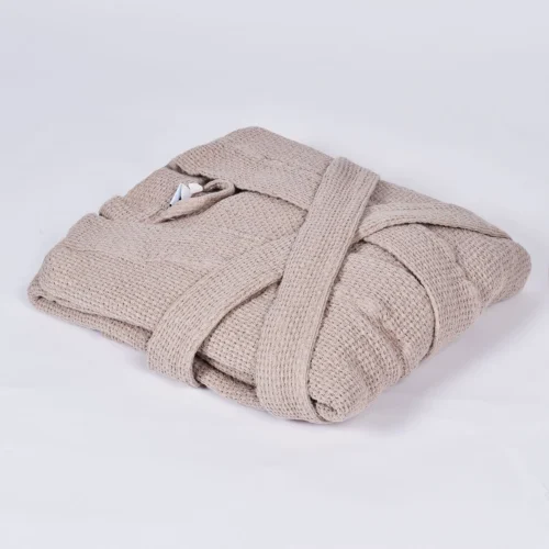 BEIGE COLOUR LINEN BATHROBE "MINIJA"